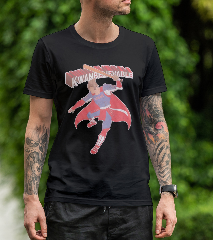 Kwanbelievable Cleveland Guardians Warrior Hero Baseball T-Shirt
