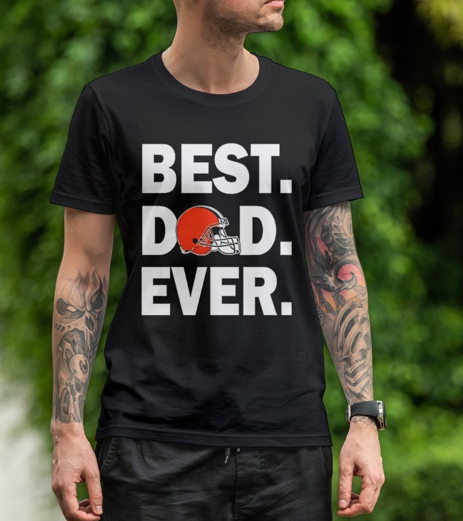 Cleveland Browns Best Dad Ever Football Helmet T-Shirt