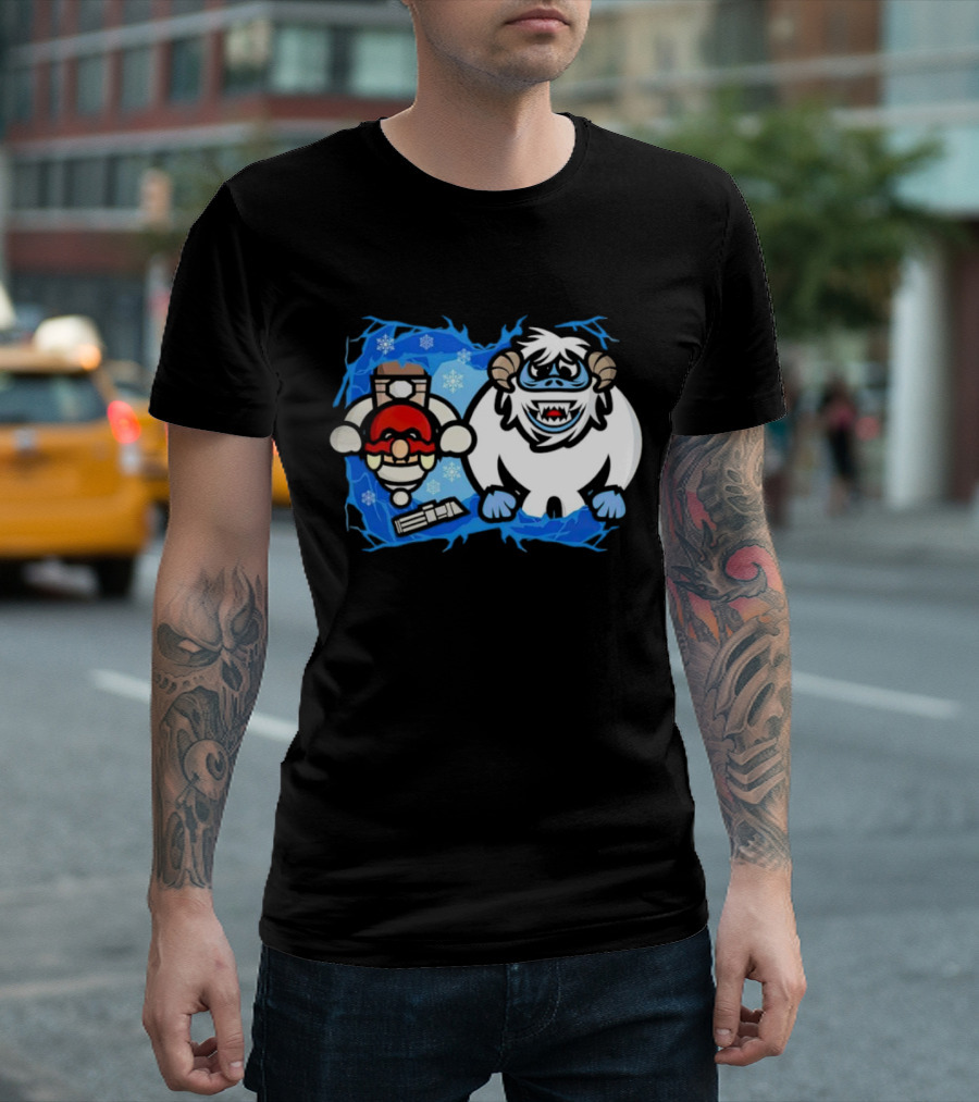 Bumble Wars Cartoon Mario Wampa Battle Ice Hoth T-Shirt