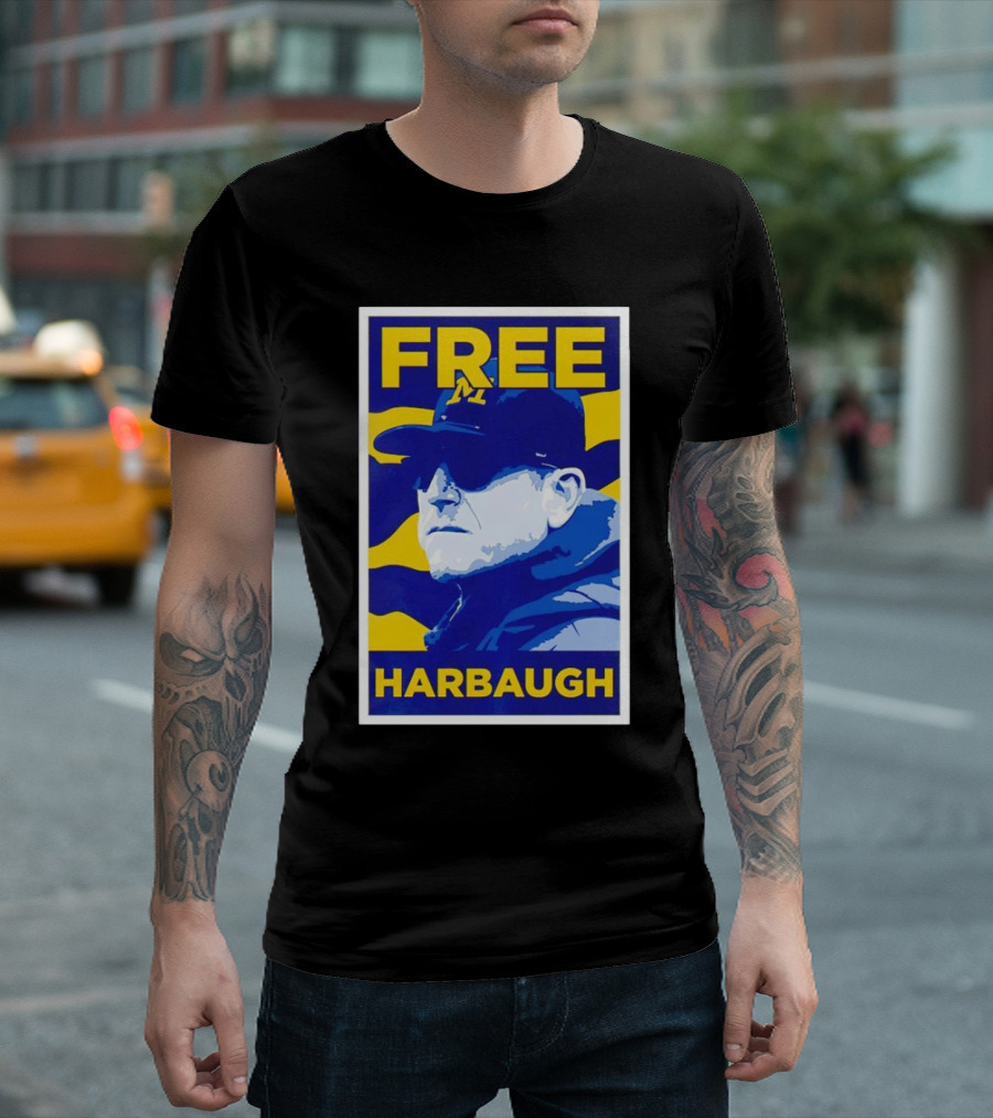 Free Harbaugh Michigan Wolverines Coach Insider T-Shirt