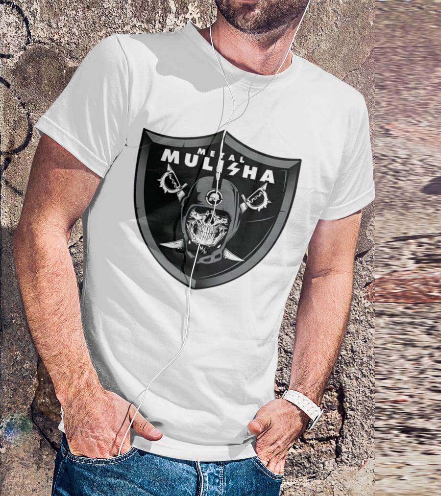 Las Vegas Raiders Skull Metal Mulisha Shield Halloween Helmets Swords T-Shirt