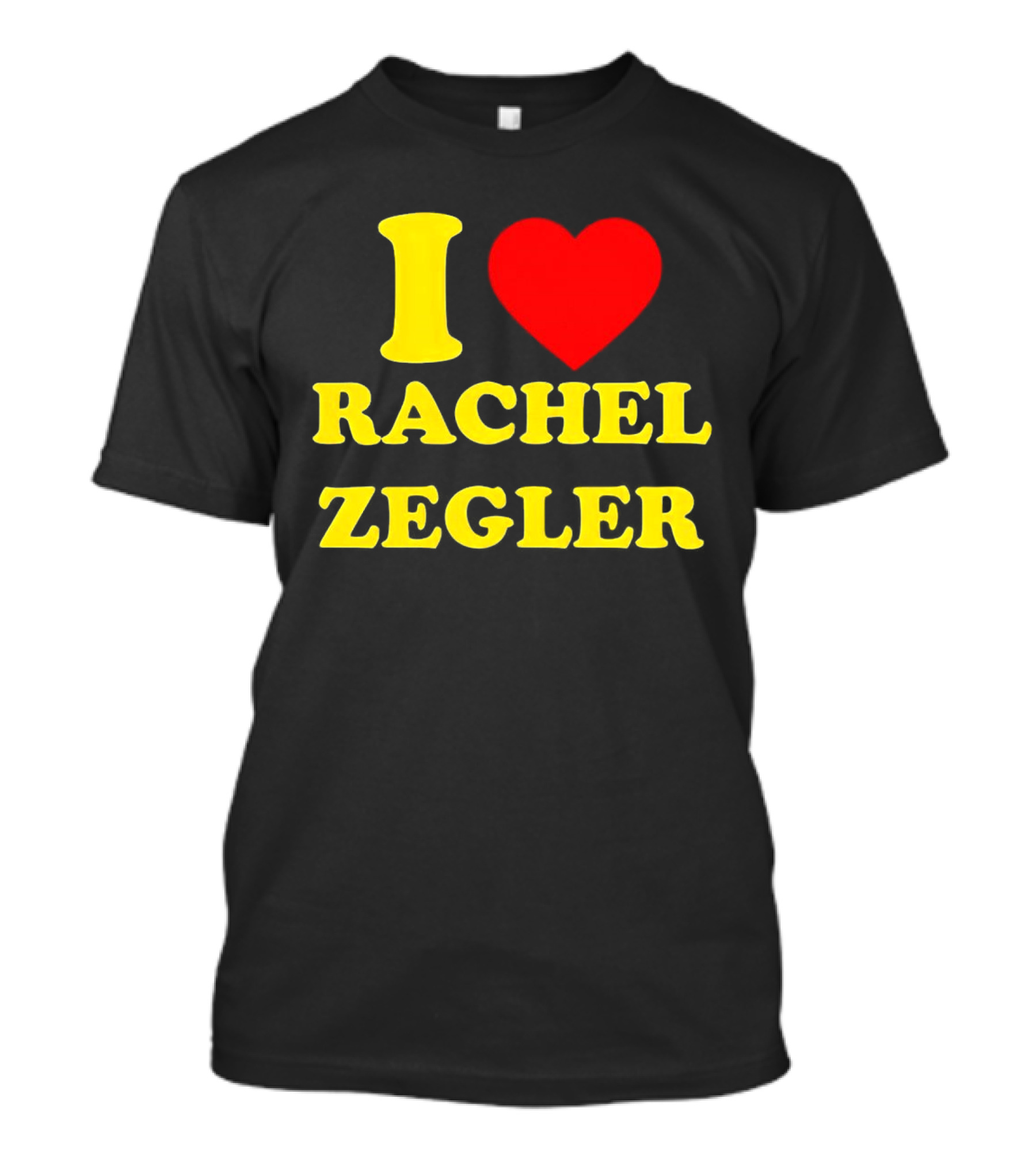 I Love Rachel Zegler Bold Yellow Letters With Red Heart T-Shirt
