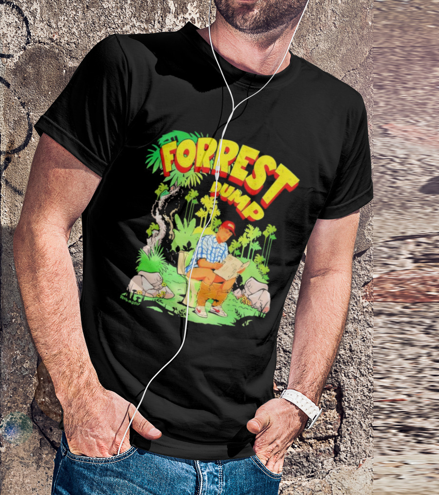 FORREST DUMP CARTOON TOILET JUNGLE READING T-Shirt