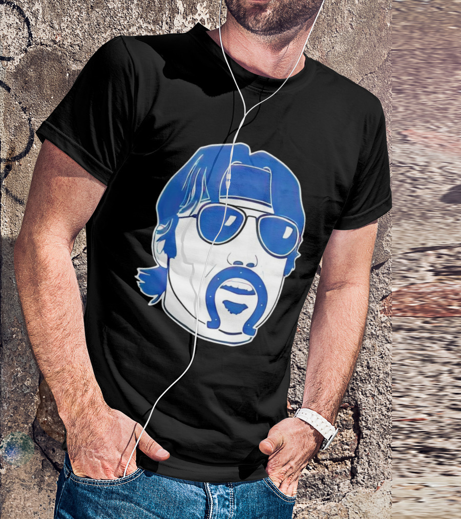 Minshew Mania Indianapolis Colts Iconic Quarterback Mustache Sunglasses T-Shirt