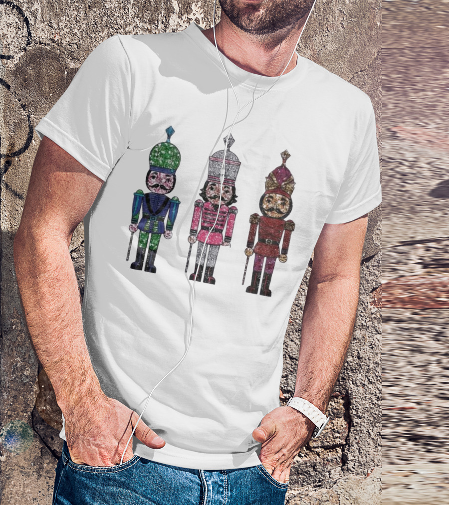 Nutcracker Christmas Glitter Soldiers Trio T-Shirt