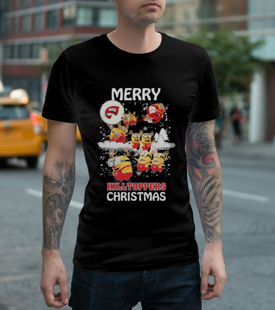 Merry WKU Hilltoppers Minions Christmas T-Shirt