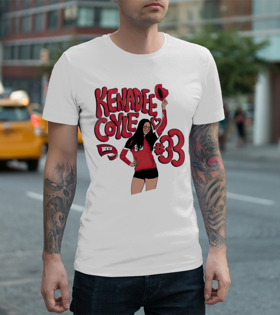Kenadee Coyle WKU Heart #33 Western Kentucky Hilltoppers Volleyball T-Shirt