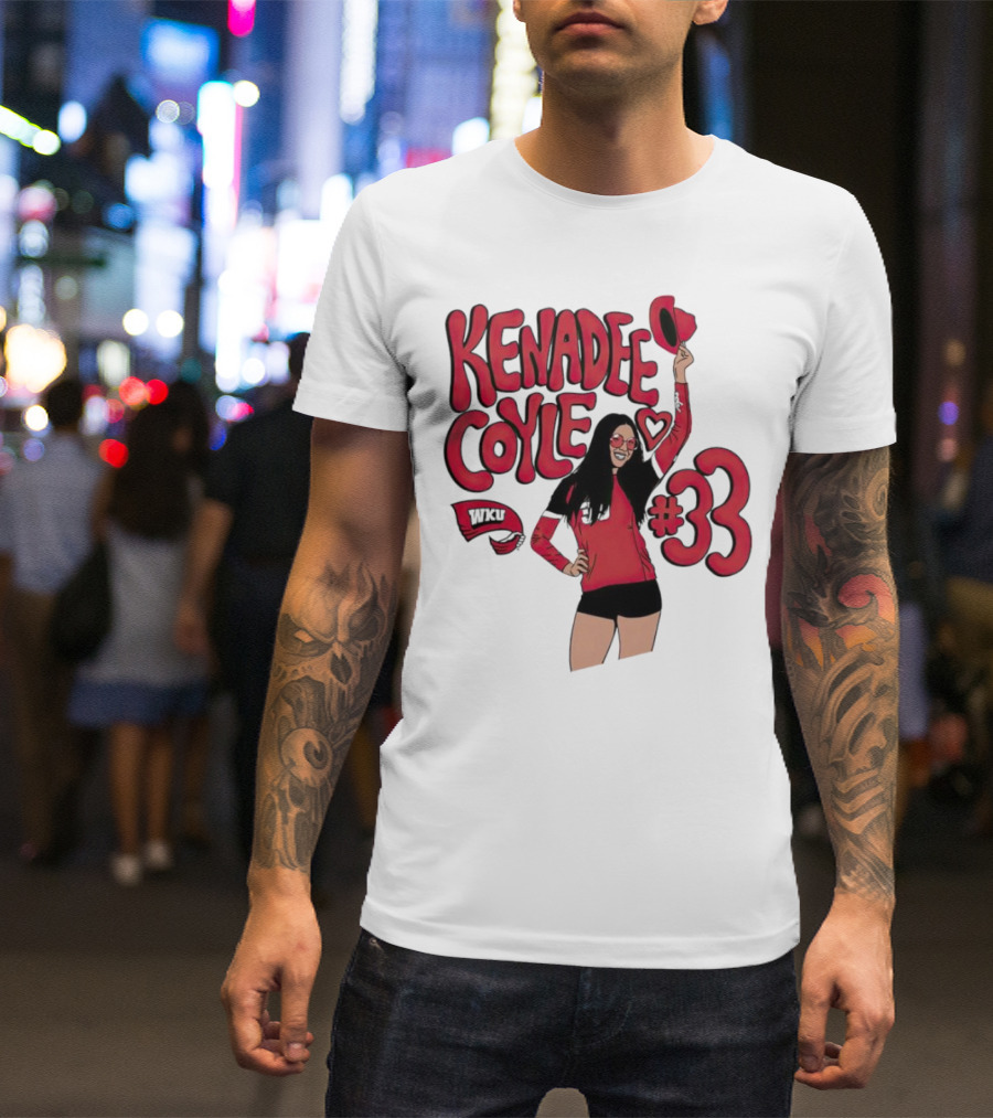 Kenadee Coyle WKU Heart #33 Western Kentucky Hilltoppers Volleyball T-Shirt
