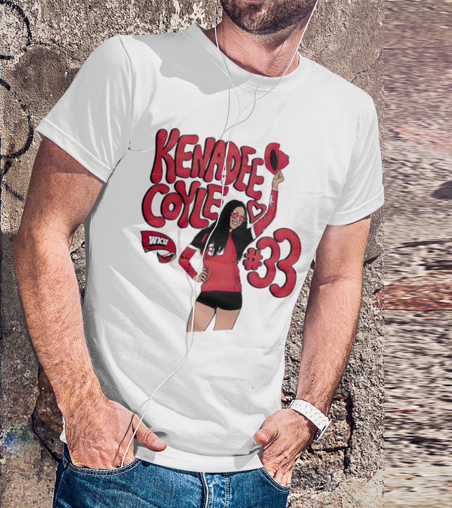 Kenadee Coyle WKU Heart #33 Western Kentucky Hilltoppers Volleyball T-Shirt