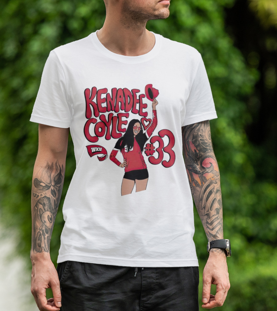 Kenadee Coyle WKU Heart #33 Western Kentucky Hilltoppers Volleyball T-Shirt