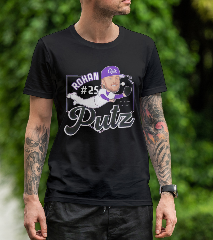 Rohan Putz #25 Kansas State Wildcats Cats Outfielder Signature T-Shirt