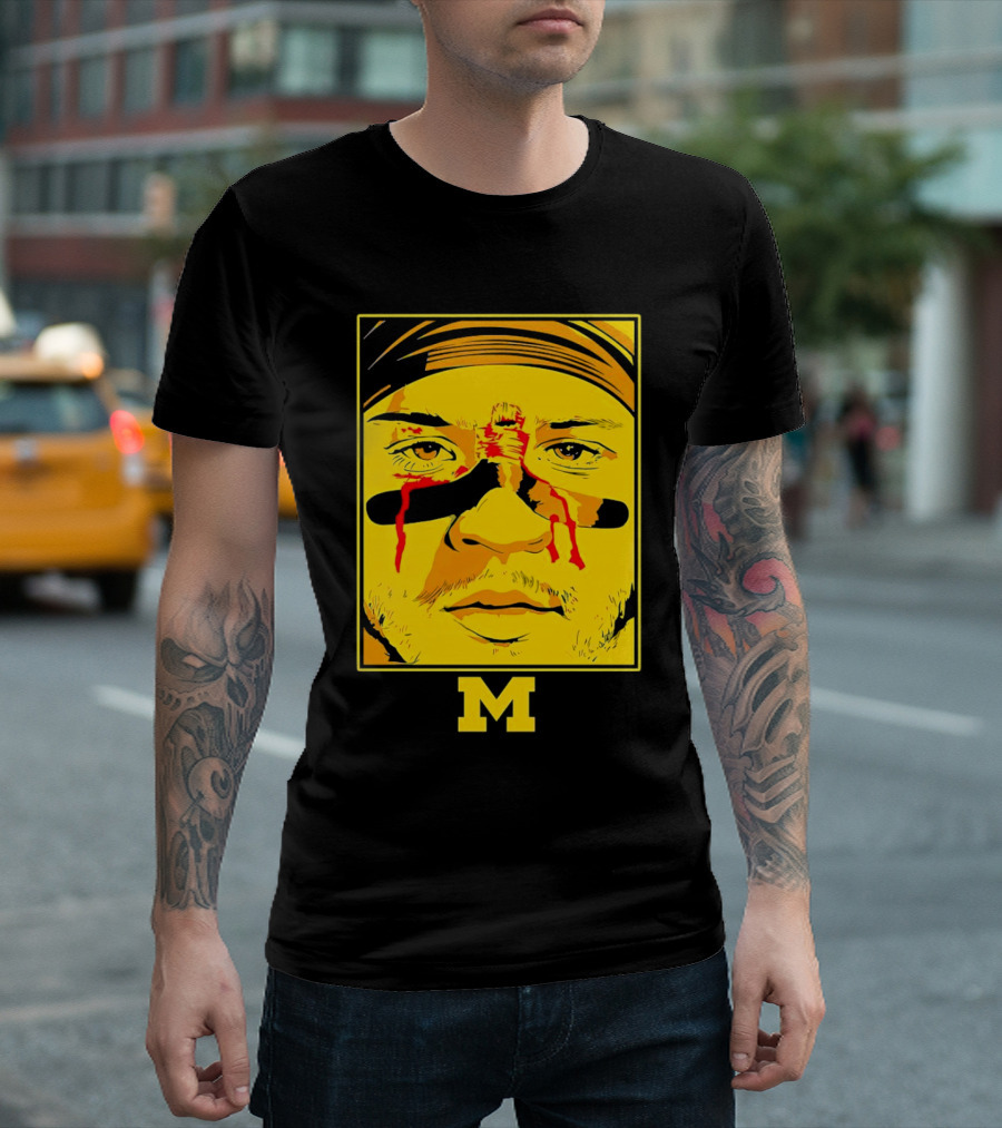 Blake Corum Game Face Michigan Wolverines Football Yellow M T-Shirt