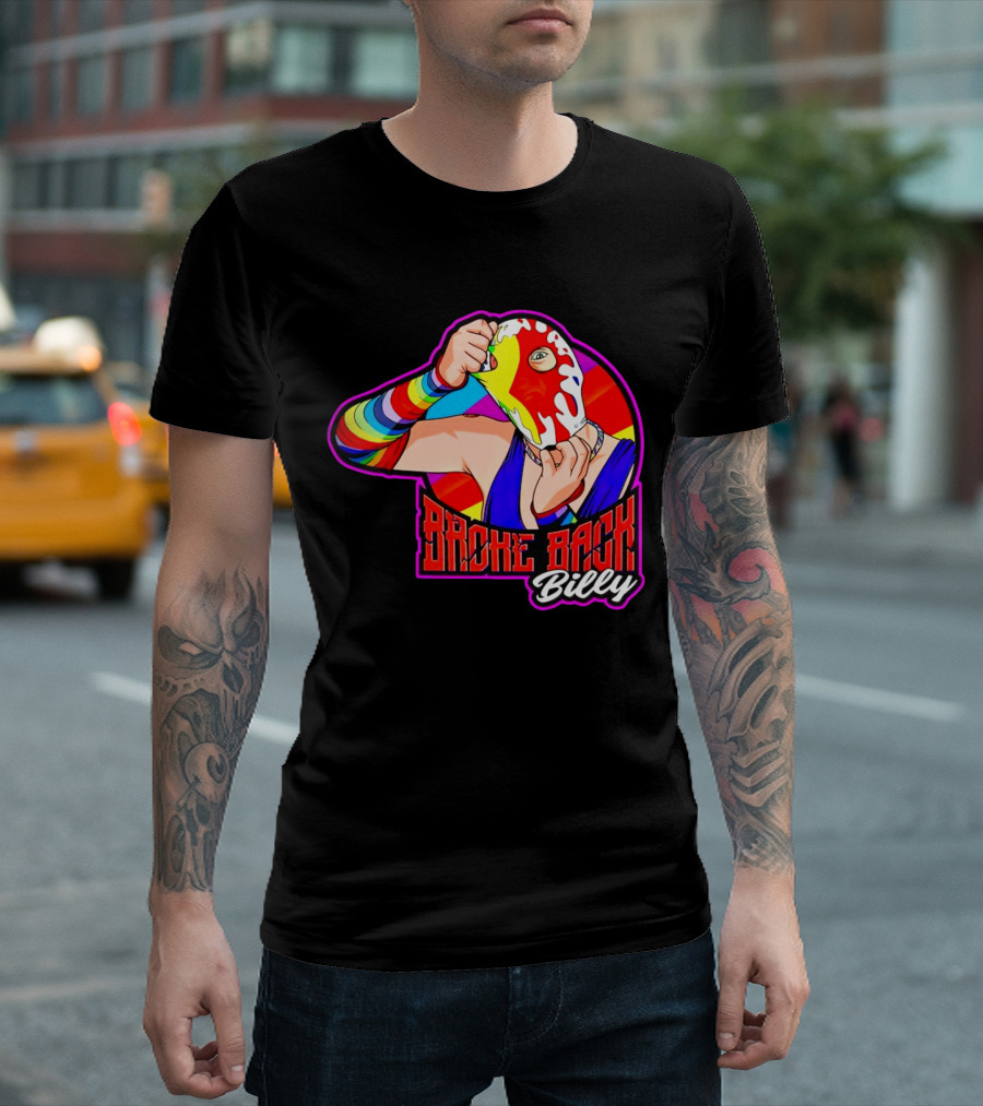 Broke Back Billy Colorful Wrestling Mask T-Shirt