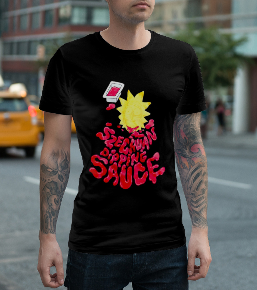 Rick and Morty Szechuan Dipping Sauce Melting Face T-Shirt
