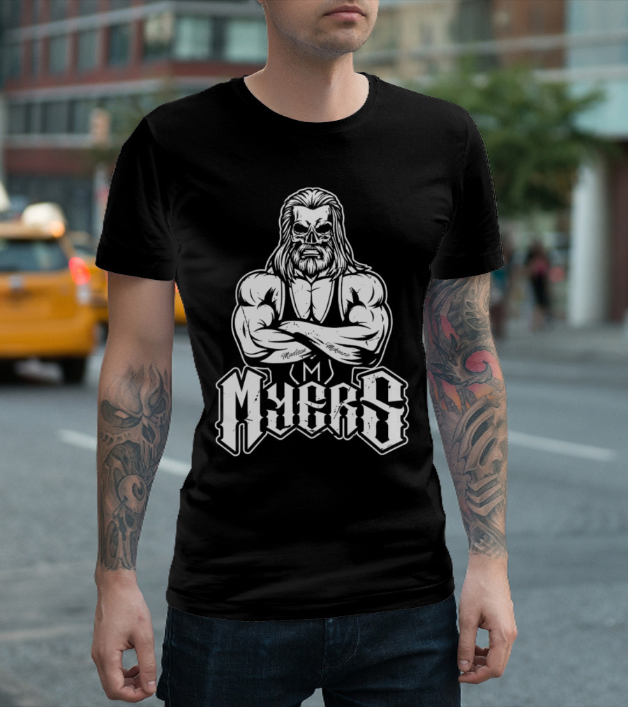 Brian Myers Fka Curt Hawkins Skull Crossed Arms Tattooed Madison Morgan T-Shirt