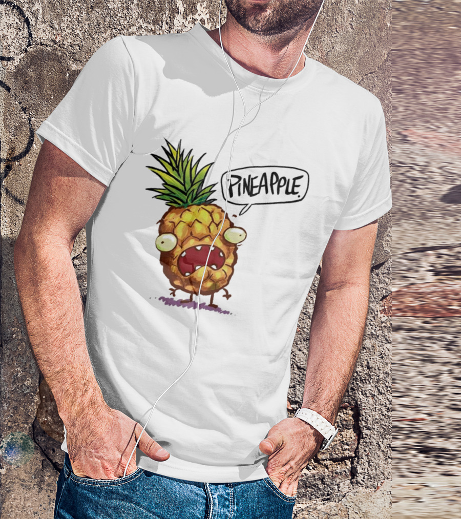 Pineapple Cute Pineapple With Cartoon Face And Funny Expression T-Shirt