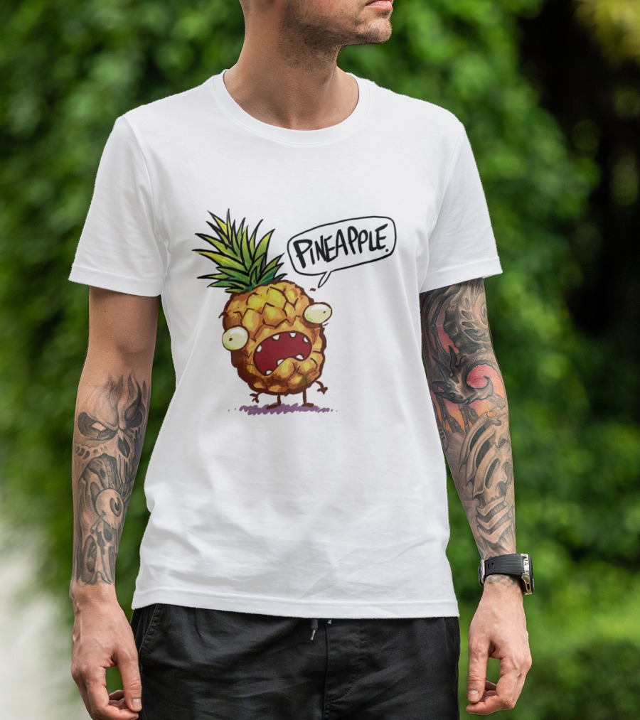 Pineapple Cute Pineapple With Cartoon Face And Funny Expression T-Shirt