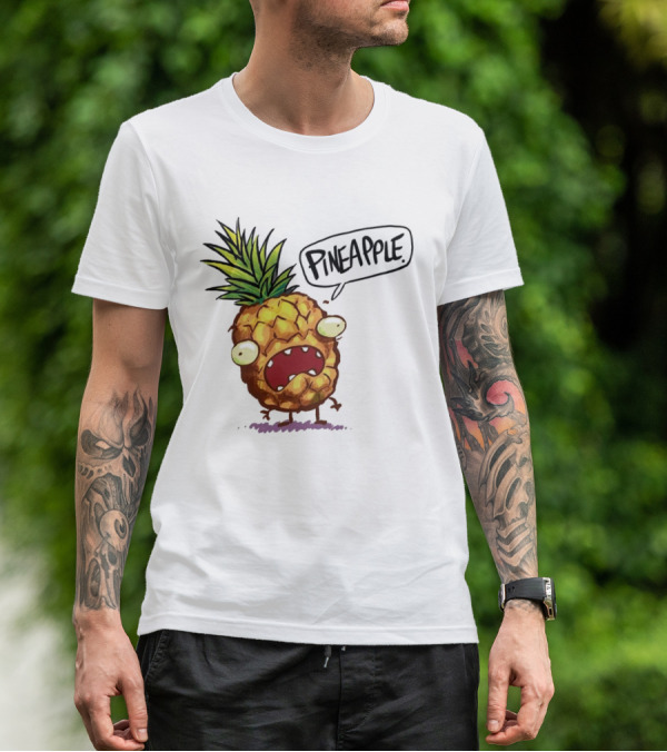 Pineapple Cute Pineapple With Cartoon Face And Funny Expression T-Shirt