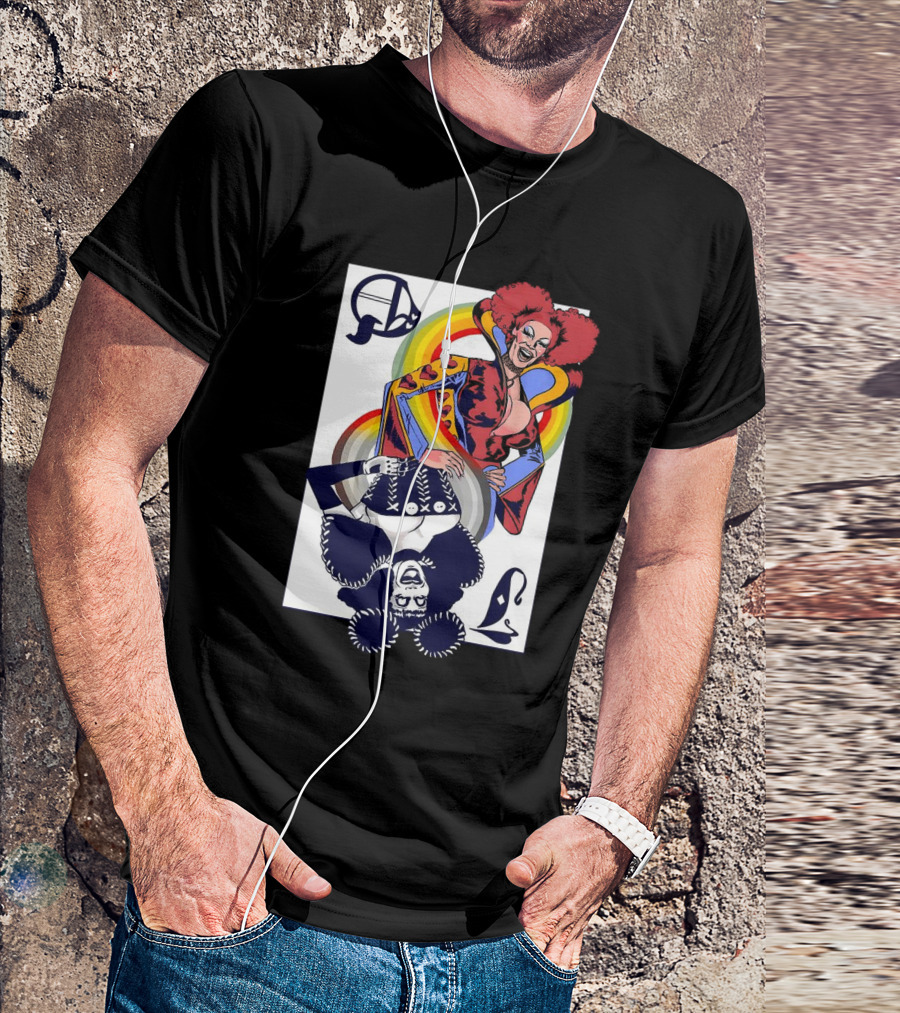 Jimbo Queen Of Hearts Playing Card Rainbow Drag T-Shirt