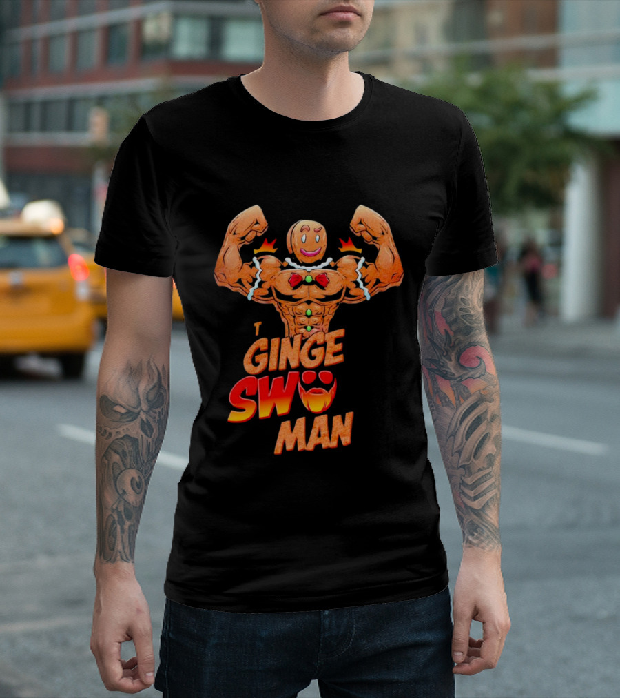 Ginger Swole Man Christmas Bodybuilding Gingerbread T-Shirt