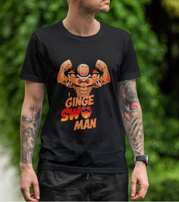 Ginger Swole Man Christmas Bodybuilding Gingerbread T-Shirt