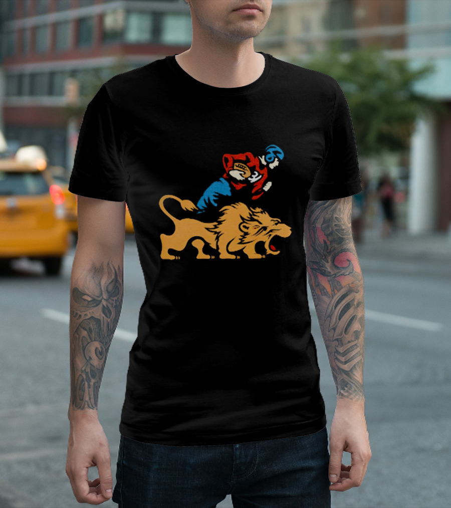 Detroit Lions Vintage Football Player and Lion Emblem This Story Is Just Beginning T-Shirt