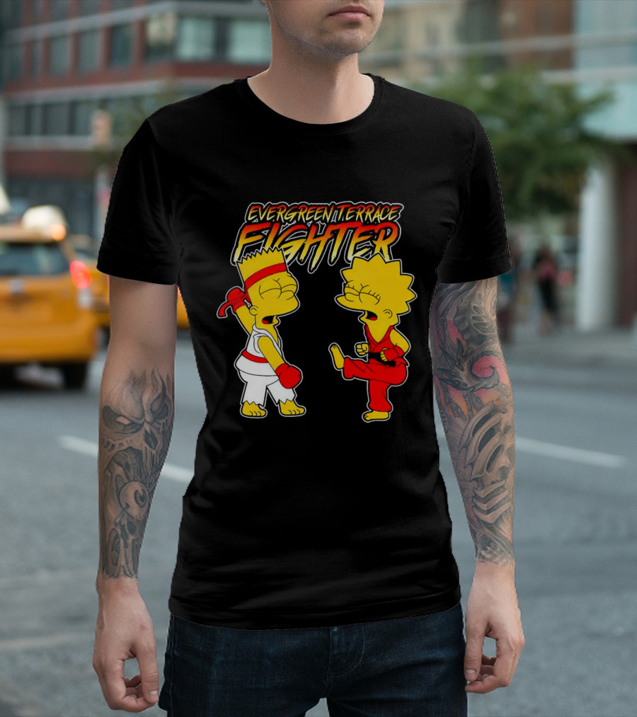 Evergreen Terrace Fighter The Simpsons Street Fighter Crossover T-Shirt