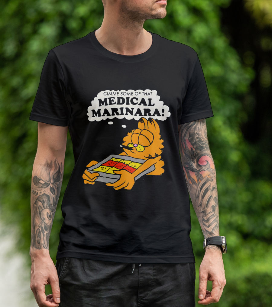 Garfield Gimme Some Of That Medical Marinara With Lasagna T-Shirt