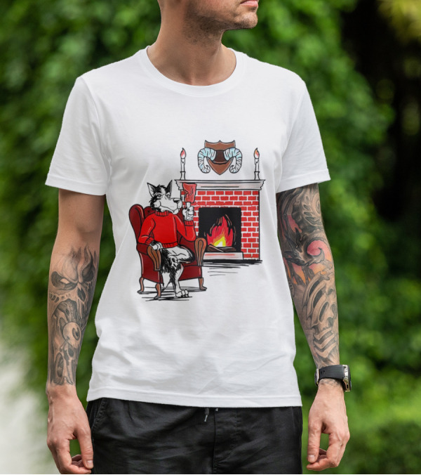 NC State Wolfpack Cozy Fireplace Christmas Scene Sweater Wolf T-Shirt