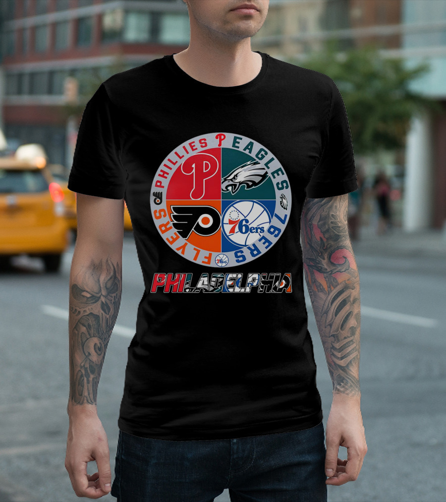 PHILADELPHIA Phillies Eagles 76ers Flyers T-Shirt