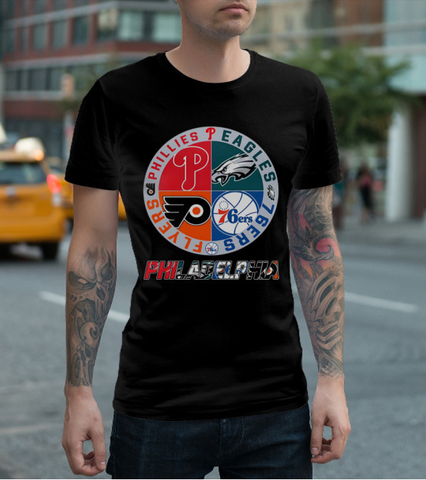 PHILADELPHIA Phillies Eagles 76ers Flyers T-Shirt
