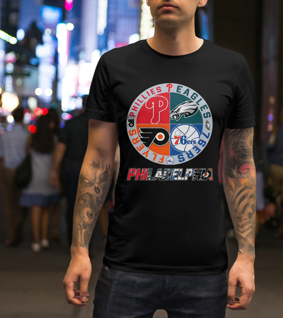 PHILADELPHIA Phillies Eagles 76ers Flyers T-Shirt