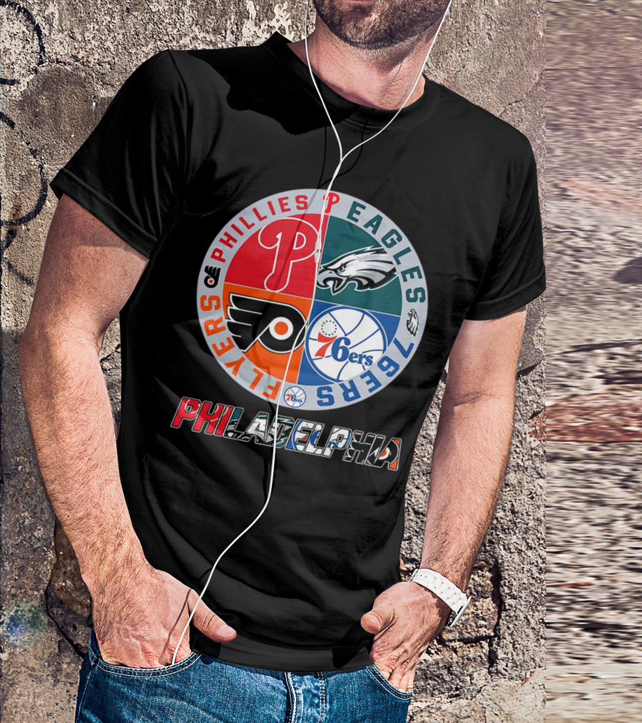 PHILADELPHIA Phillies Eagles 76ers Flyers T-Shirt