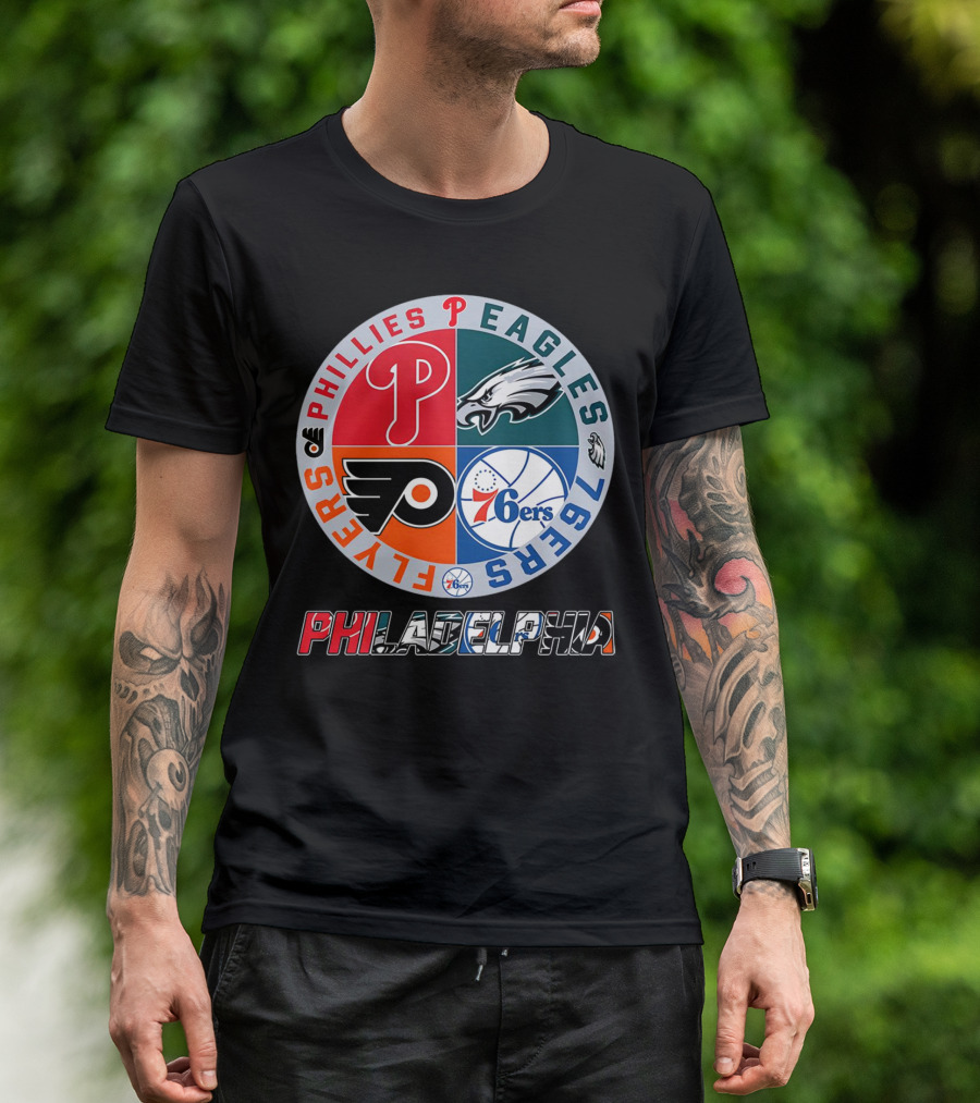 PHILADELPHIA Phillies Eagles 76ers Flyers T-Shirt