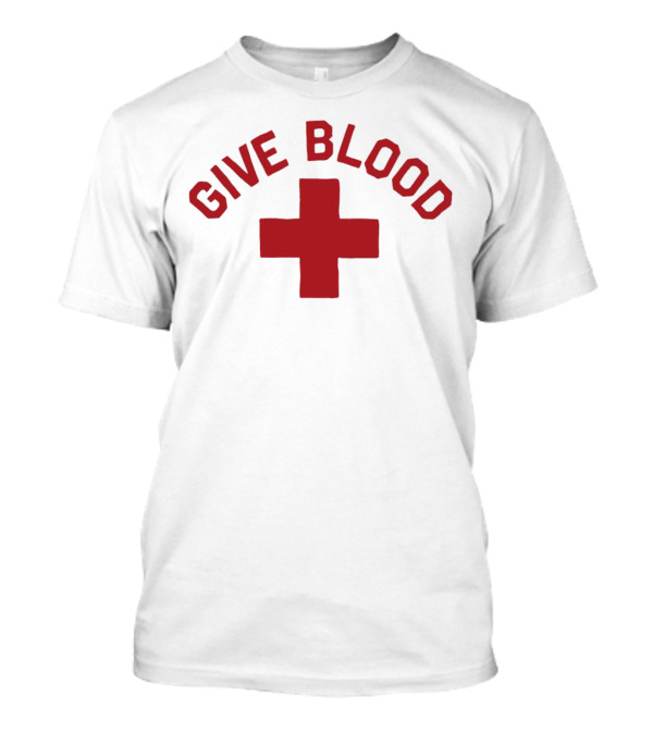 Give Blood Red Cross Text Red T-Shirt