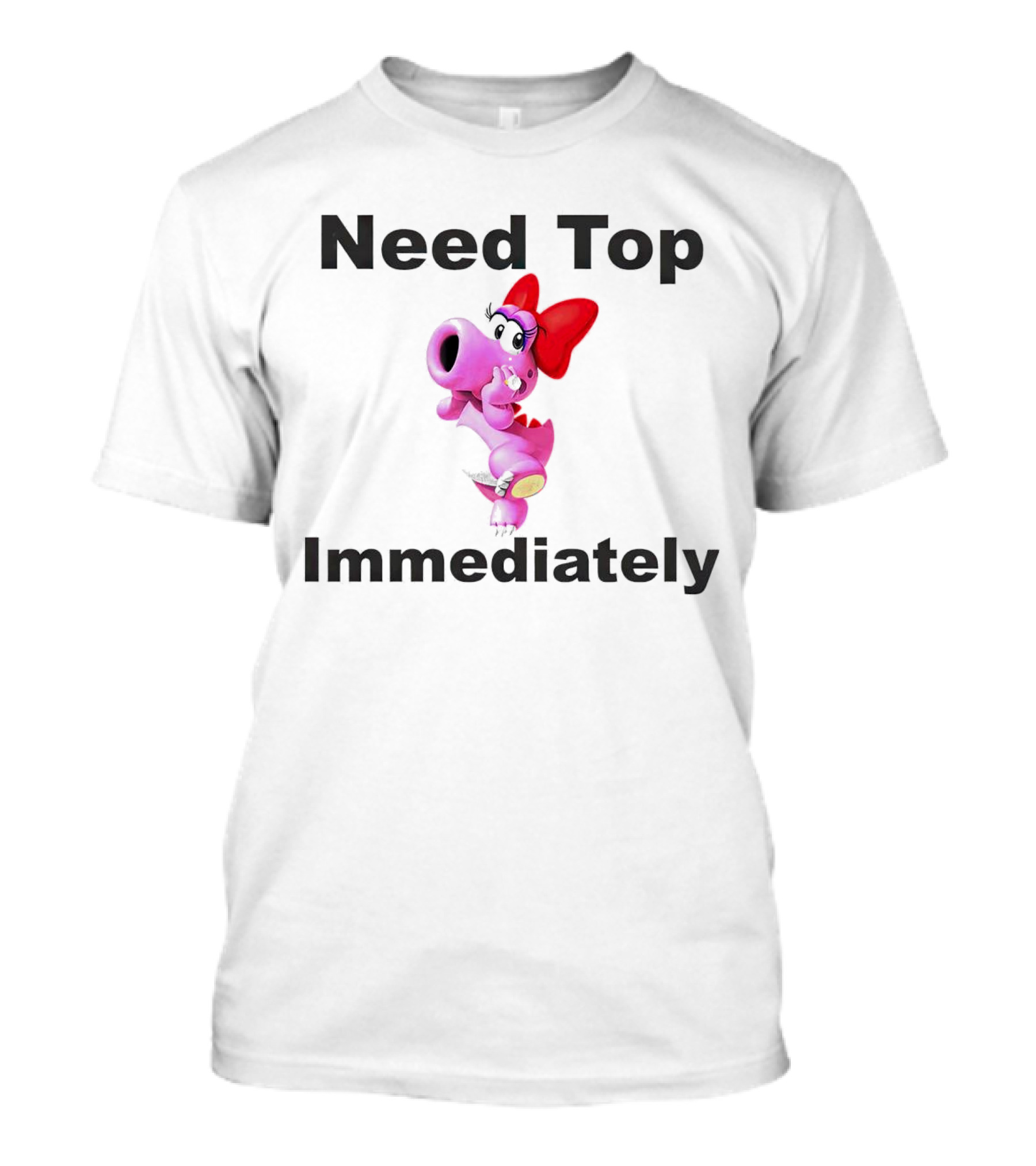 Need Top Immediately Bow Dinosaur Character T-Shirt