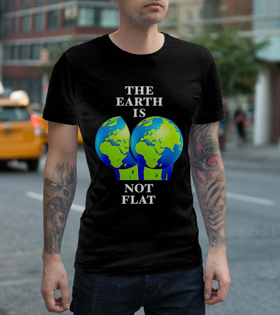 The Earth Is Not Flat Double Globe Visual T-Shirt