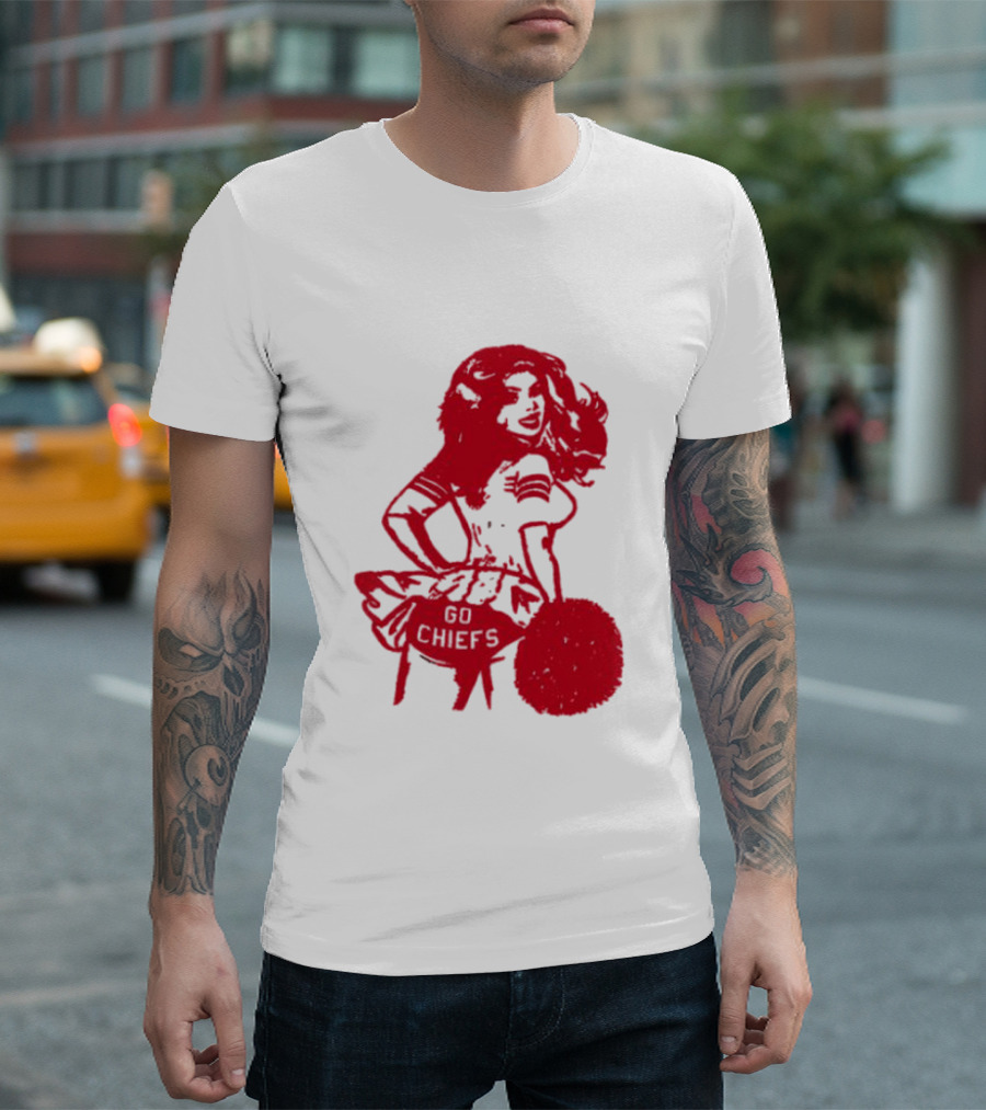 Cheerleader Go Chiefs Pom Pom Spirit T-Shirt
