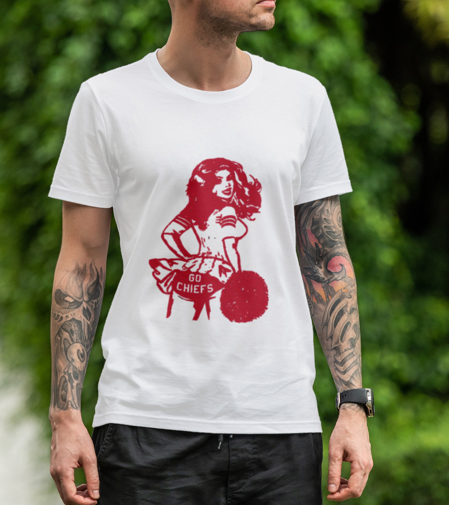 Cheerleader Go Chiefs Pom Pom Spirit T-Shirt