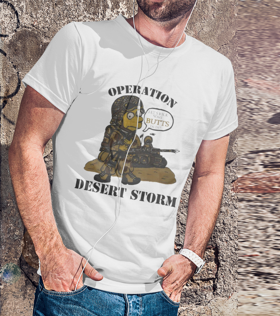 Operation Desert Storm Bart Simpson Let's Kick Butts T-Shirt