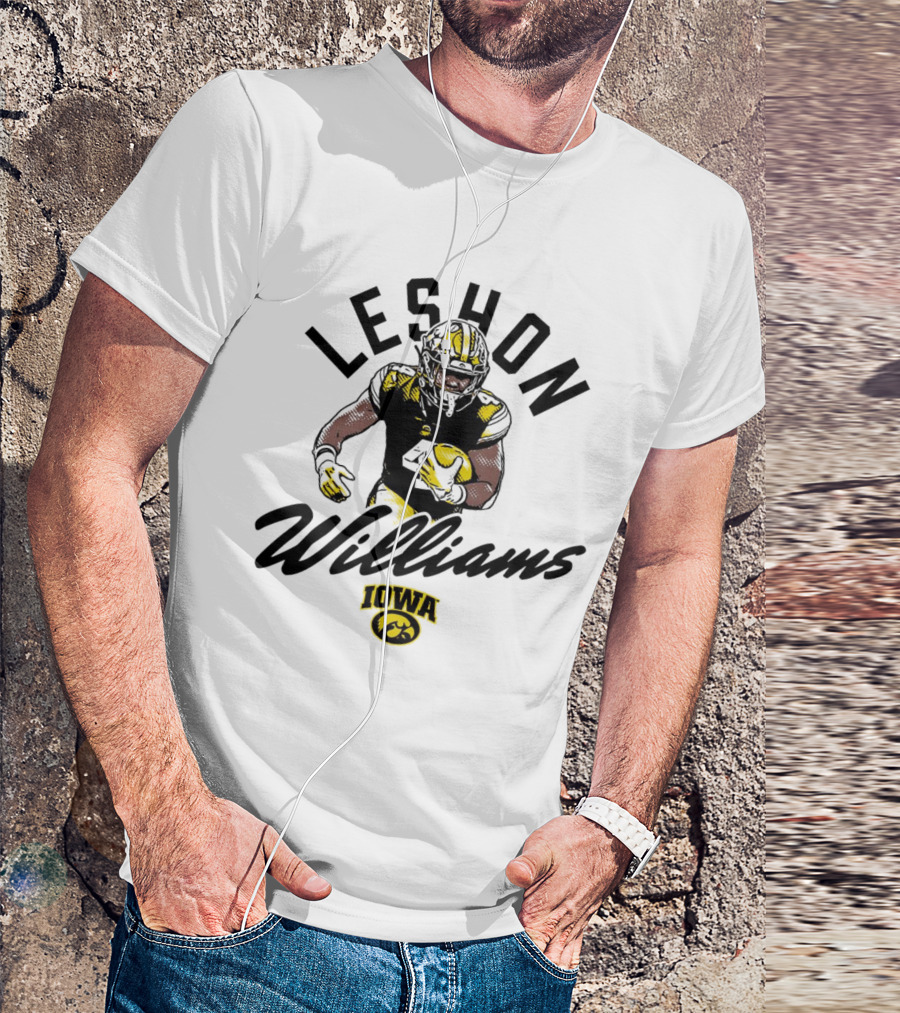 Leshon Williams Iowa Football Hawkeyes Cartoon Football Player T-Shirt