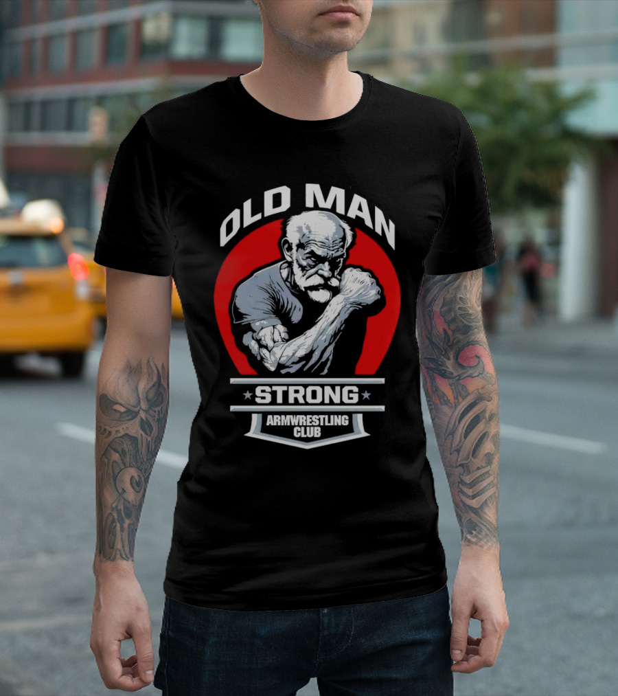 Old Man Strong Armwrestling Club Vintage Style Retro T-Shirt