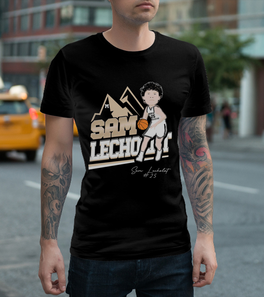 Sam Lecholat Montana State Bobcats Collective #25 Signature Basketball Player M T-Shirt
