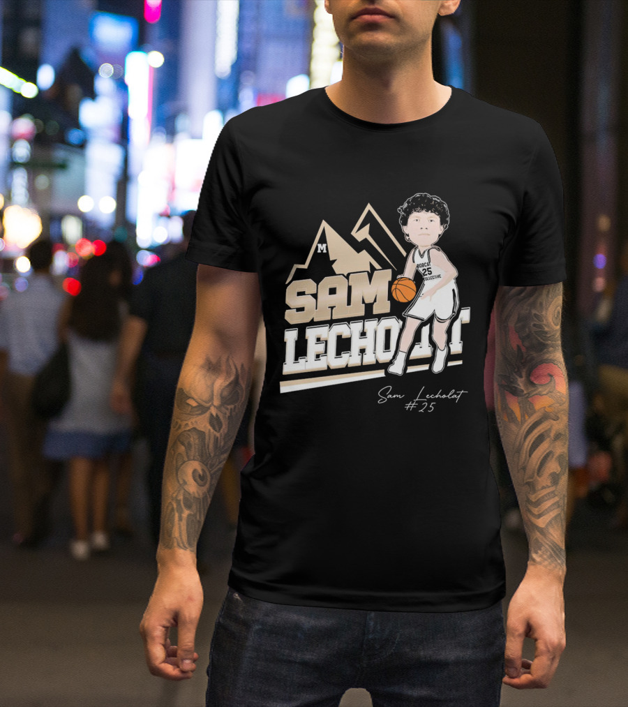 Sam Lecholat Montana State Bobcats Collective #25 Signature Basketball Player M T-Shirt