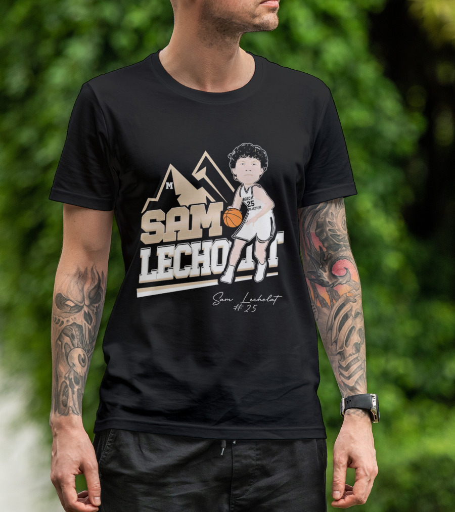 Sam Lecholat Montana State Bobcats Collective #25 Signature Basketball Player M T-Shirt