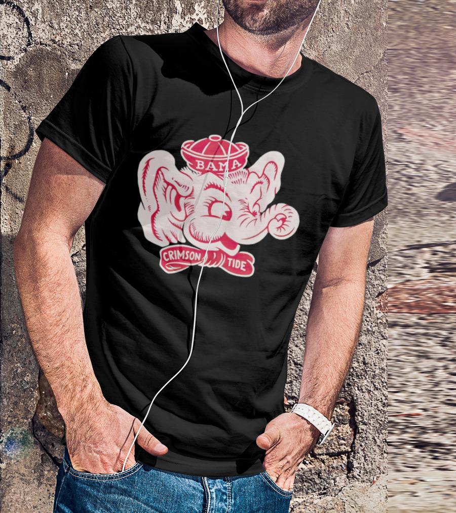 Bama Crimson Tide Elephant Mascot Football T-Shirt