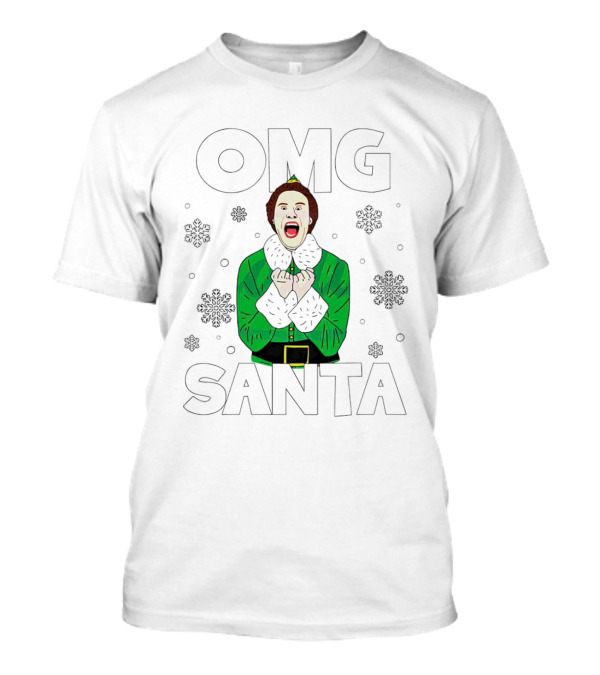 OMG Santa Christmas Elf Excited Reaction T-Shirt