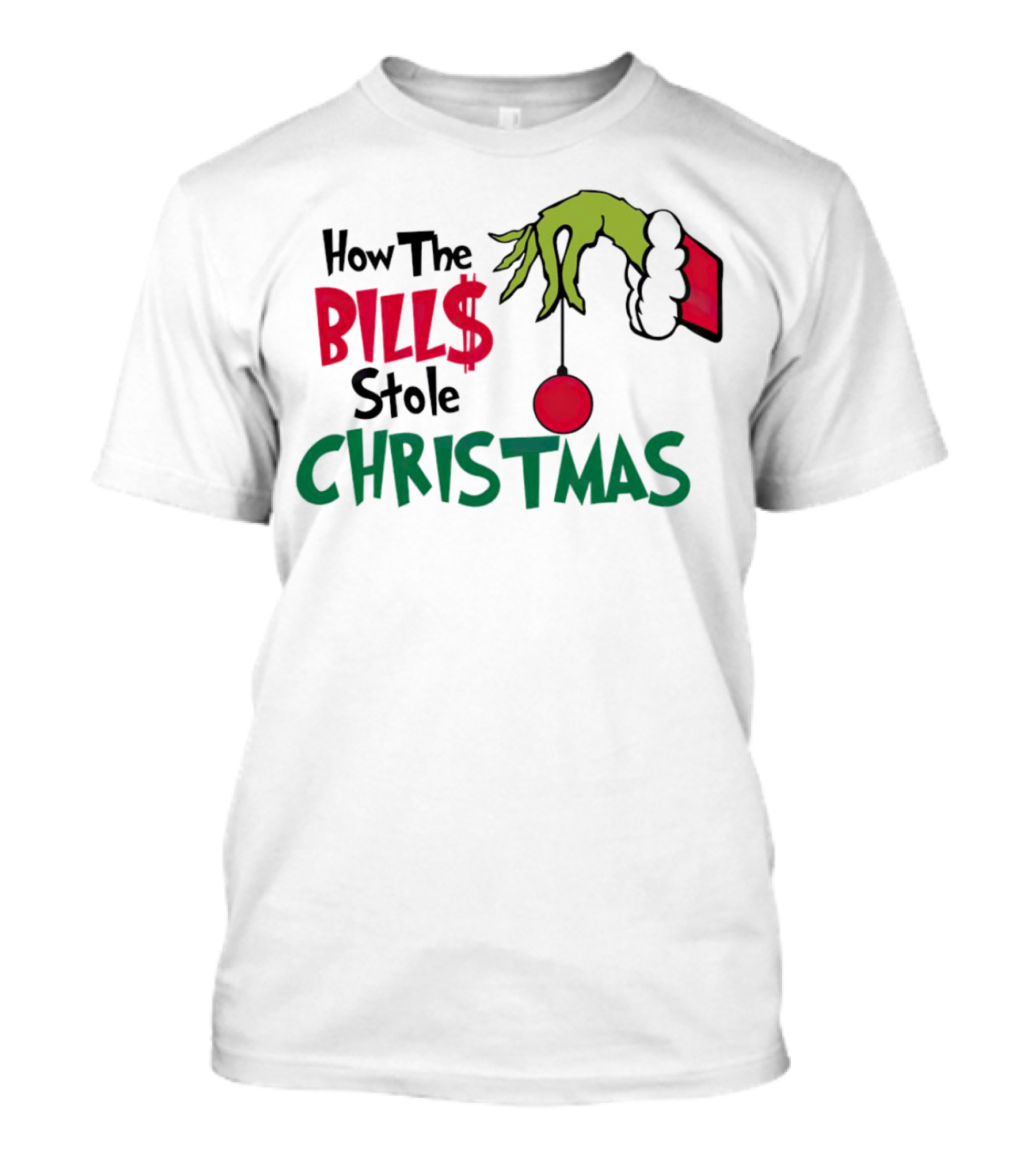 How The Bills Stole Christmas Grinch Hand T-Shirt