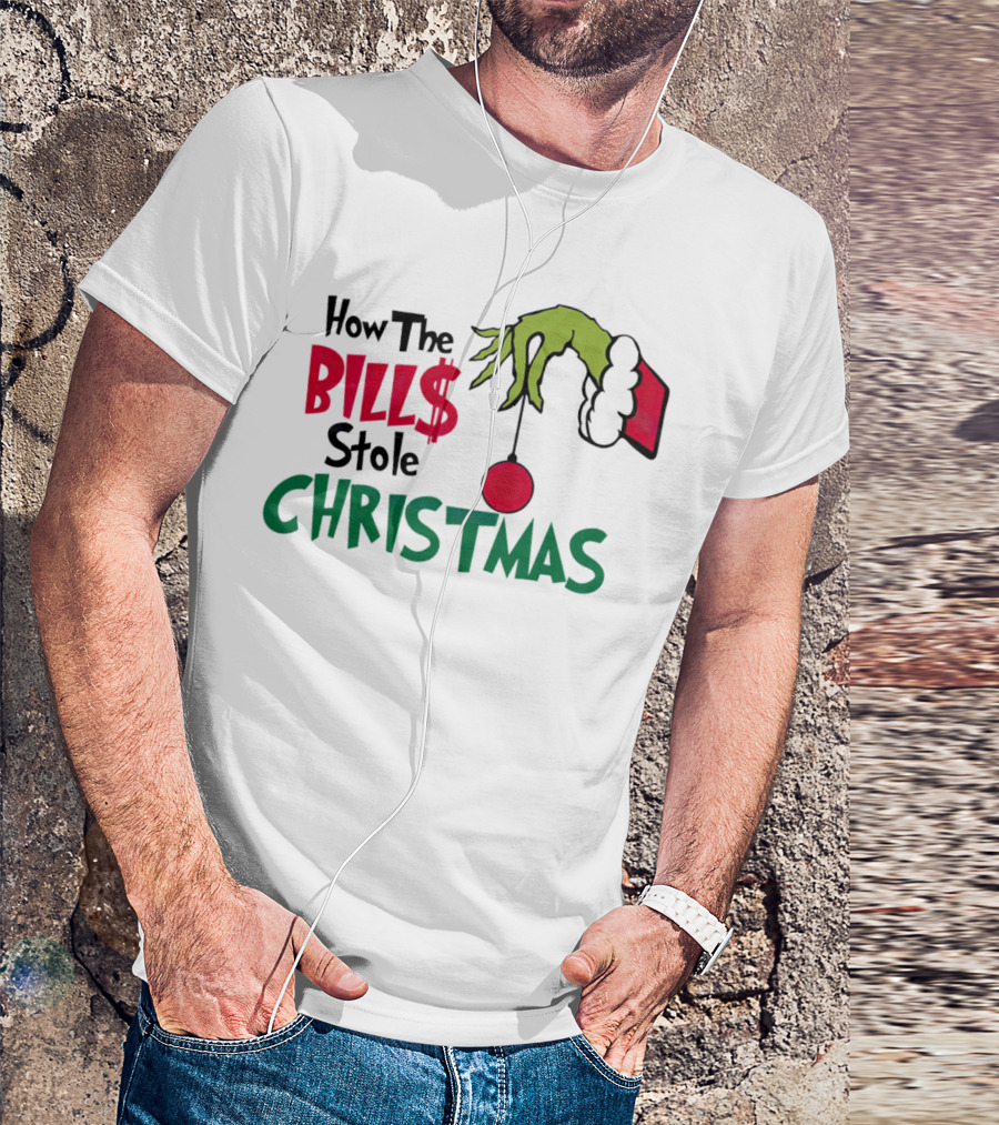 How The Bills Stole Christmas Grinch Hand T-Shirt
