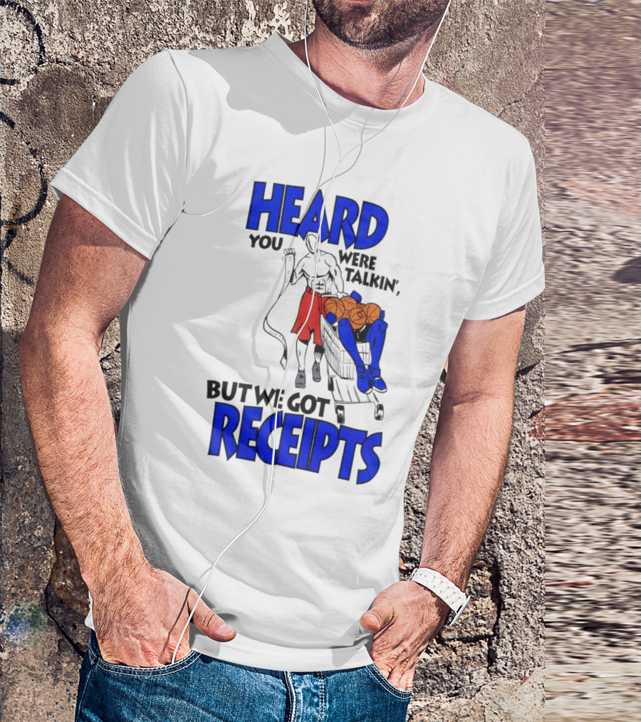 Heard You Were Talking But We Got Receipts Basketball Duel Scene T-Shirt